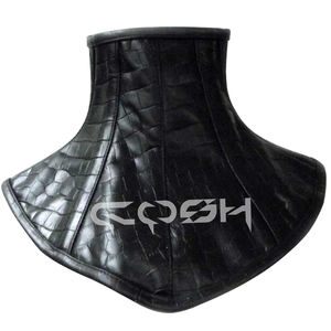 Corset en cuir noir texturé crocodile - Product Image 1