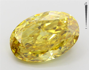 เพชรรูปไข่สีเหลืองสดใส 904 กะรัต เพาะเลี้ยงในห้องปฏิบัติการ ระดับความสะอาด VS2 เพชรหลวมที่ได้รับการรับรองจาก IGI สำหรับทำเครื่องประดับสร้อยคอ - Product Image 1