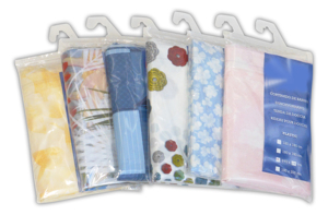 Tenda per Doccia in PVC, Confezione da 6 Pezzi (Fantasie Assortite) Cm. 240x200 H - Product Image 1