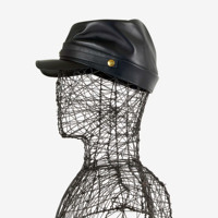 Carlo Forti Design Gorro Kepi de piel de Napa refinada para mujer Gorra italiana de lujo con glamour inspirado en la guerra y toque urbano