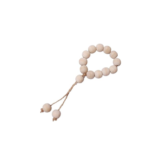 Style perles de bois ronds de serviette corde de coton tissé à la main glands design rond de serviette en bois accessoires - Product Image 3