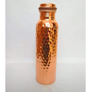 Highly Shine Quality Enamel Embossed Design <b>Metal</b> Pure Copper <b>Water</b> <b>Bottle</b> With Lid & Smoothly Copper Handle for Home & Office - Product Image 6