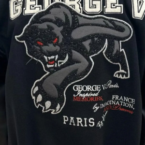 แจ็คเก็ตบอมเบอร์เลทเทอร์แมนสำหรับผู้ชายหนังขนแกะปักลายด้วยกำมะหยี่สำหรับฤดูหนาวโลโก้ตามสั่ง - Product Image 4