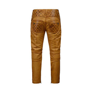 Pantalon en cuir de créateur de qualité supérieure motif droit léger Hip Hop Streetwear taille haute marque personnalisée braguette à boutons plate - Product Image 6