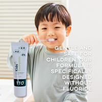 Dentifrice pour enfants TTO 50 ml sans fluorure, saveur fraise, huile de clou de girofle, xylitol, vitamine E, soin buccal doux et sûr pour les dents sensibles