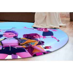 Tapis de sol imprimé numérique stylé, tapis d'action anime pour gamers, tapis Kpop pour filles, avec tapis moelleux à poils longs - Product Image 4