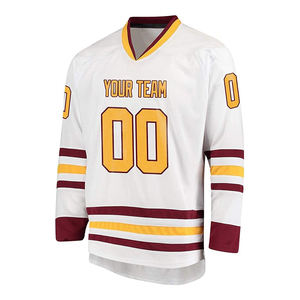 ชุดกีฬาฮ็อกกี้น้ำแข็งแขนยาว100% โพลีเอสเตอร์น้ำหนักเบาออกแบบโลโก้และชื่อทีมได้ตามต้องการ - Product Image 5