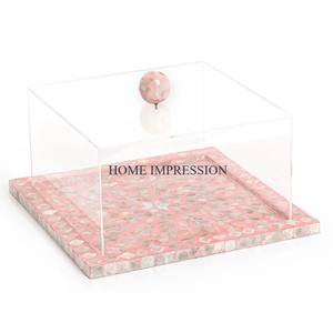 Classic Fancy Table Ware <b>Cake</b> and Dessert Server Stand Vintage Round Shape Metal <b>Gold</b> and White Enamel Work Table <b>Top</b> <b>Cake</b> Stand - Product Image 3