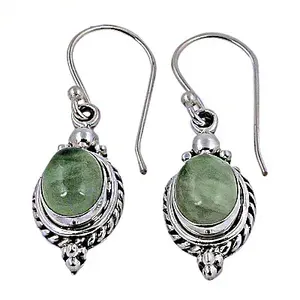 Boucles d'oreilles pendantes en argent 925 pour femmes, perle d'eau douce verte et émeraude avec diamant, plaqué or, fleur, bijoux - Product Image 3