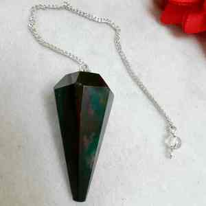 Venta al por mayor de piedras preciosas naturales péndulo Bloodstone radiestesia Reiki Chakra curación péndulos punto colgante para la venta - Product Image 6