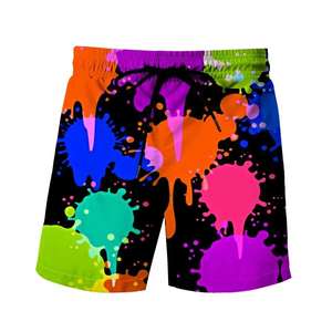 Short décontracté à taille moyenne et à logo intégral pour homme Short de bain à lacets en polyester respirant à séchage rapide et à sublimation - Product Image 1