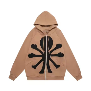 Sweats à capuche en coton polaire avec fermeture éclair complète personnalisés OEM Sweatshirts à capuche personnalisés en éponge française de haute qualité pour hommes - Product Image 4