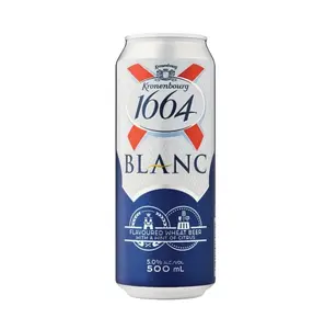 Teneke kutularda ve şişelerde 24x33cl bira ile Kronenbourg Blanc 1664 toptan