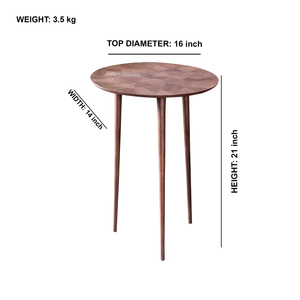 Mesa auxiliar de aluminio hecha a mano de lujo con etiquetado privado con acabado decorativo perfecto para casas elegantes y espacios contemporáneos - Product Image 3