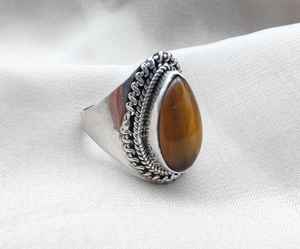 Corail blanc naturel traité thermiquement en argent Sterling 925 fait à la main Boho fiançailles étoile effet optique anneau inspiré Nature bijoux - Product Image 3