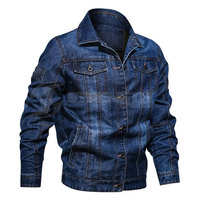 OEM jaket jins pria, Luaran kasual musim gugur, mantel berkancing, jaket Jeans ukuran besar untuk pria