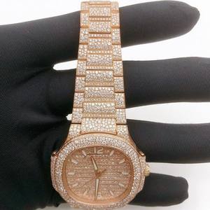 Top Class VVS Moissanite Diamond Rose Gold Acero inoxidable Iced Out Hip Hop Movimiento automático Reloj de pulsera para ropa de hombre - Product Image 3