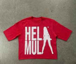 Ropa de calle cuadrada para hombre, 100% algodón, secado rápido, Fitness, camiseta de manga corta de gran tamaño, logotipo personalizado, tela de punto con serigrafía - Product Image 5