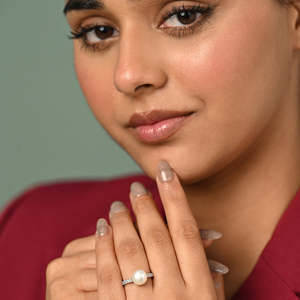 Anillos de Plata de Ley 925 de Primera Calidad para Mujer, Chapados en Rodio con Circonita y Perla para Bodas - Product Image 3