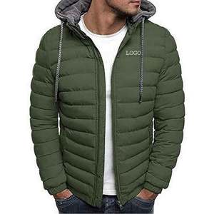 Wholesale Nylon Winter Puffer Jackets Hood Custom Logo Bubble Puff Fill Warm Duck <b>Feather</b> Zip High Quality Fabric Different - Product Image 1