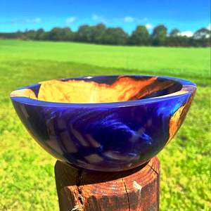 Bol de fil de résine rose en bois tourné à la main Worx bol en bois et résine en ligne au meilleur prix taille de produit personnalisée fabriquée en inde - Product Image 2