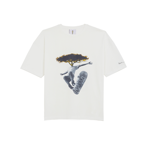 Camiseta Xasuke Em_Mart Collab Leisure para Hombre, Manga Corta, Cuello Redondo, Blanca, Oversize, para Todas las Temporadas, Estilo Urbano Ecológico - Product Image 1