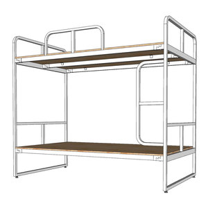 Cama litera con estructura de hierro y superficie de madera natural GT013 Abrigos para mujer - Product Image 4