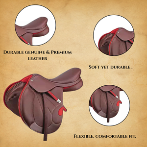 Silla de Montar de Cuero Puro y Suave |   Diseño Clásico de Silla de Montar Inglesa |   Cómoda Silla de Montar a Caballo |   Calidad Premium y Buen Precio - Product Image 4