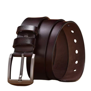 Ceinture en cuir de peau de vache véritable vintage de luxe pour hommes avec alliage pour boucle nouveau style européen américain taille unique marque saine - Product Image 1