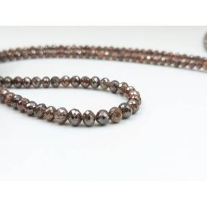 Collier en diamant rouge champagne naturel 100% naturel, perles facettées de 4 mm, bijoux de Noël, cadeau - Product Image 1