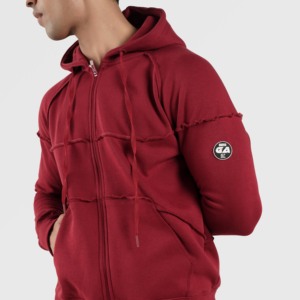 Sudadera con Capucha 100% Algodón Estilo Rigger en Color Granate, Nueva, de Felpa Francesa, para Gimnasio y Entrenamiento, con Estampado, Tallas XS-6XL Disponibles - Product Image 6