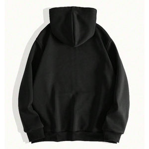 Vintage Streetwear Product Breathable <b>Hoodie</b> In <b>Black</b> Color Bulk Custom Printing <b>Zip</b> Front Drawstring Hooded Sweatshirt For Men - Product Image 2