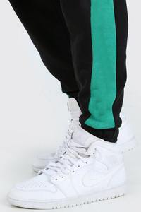 Ensemble de survêtement pour homme OEM, poids lourd, avec bande latérale, respirant, en polyester, jogging surdimensionné, style boxy, course à pied, 2 pièces - Product Image 4