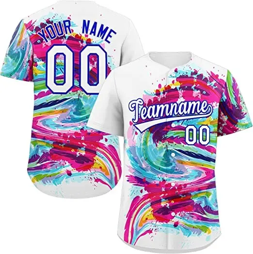 Billig Großhandel Voll-und Kurzarm sublimierten Druck anpassen Softball Uniformen Design Baseball-Trikot