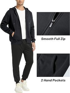 Sweat à capuche zippé chaud d'hiver en molleton de coton épais, coupe ample pour hommes et femmes - Product Image 3