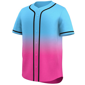 Nom de l'équipe Jersey Sublimation colorée Vêtements de sport durables Chemises boutonnées Active Team Fit Custom Plain Black Baseball - Product Image 3