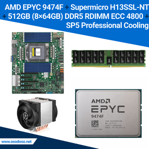 ชุด9474F AMD epyc + H13SSL-NT supermini 256GB/512GB DDR5 RDIMM ECC - Product Image 2