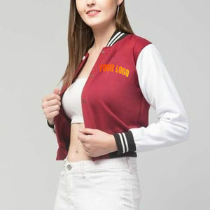 Femmes à la mode varsity veste brodée collège style vêtements d'extérieur personnalisé letterman bomber polaire manches streetwear tenue décontracté - Product Image 3