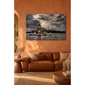 Impression sur toile de la Tour de la Jeune Fille sous des nuages sombres - Product Image 2