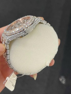 Montre à Quartz Glacé Personnalisable pour Homme Mode VVS Moissanite Diamant Étanche Deux Tons Cadran Or Rose Serti à la Main - Product Image 5