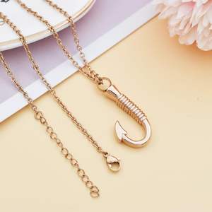 Crochet en or rose Bijoux souvenir Crochet en acier inoxydable Collier pour urne de crémation Pendentif Urne commémorative unisexe Taille personnalisée - Product Image 4