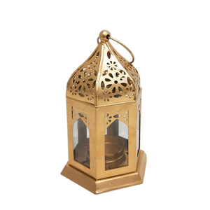 <b>Glass</b> & Iron Lantern Gold Antique Finishing Candle <b>Stand</b> and Candle <b>Holder</b> for Wedding and Home Decoration - Product Image 1