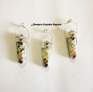 Ágata Selenita Negro Turmalina Galvanizado Stick Colgante Collar de cristal de alta calidad Comprar en línea de Amayra Crystals Exports - Product Image 4