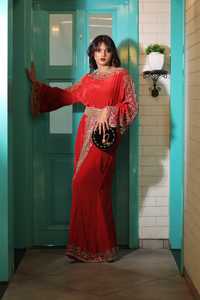 Elegante vestido de cóctel de noche de longitud completa para mujer transpirable de malla polivinílica con perlas bordado de cuentas antiestático para fiestas - Product Image 4