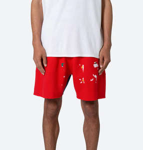 Novedades 2026: Pantalones Cortos Deportivos para Hombre, de Algodón, con Estampado Gráfico y Efecto de Salpicaduras de Pintura, con Bajo sin Rematar, Envío DDP - Product Image 4