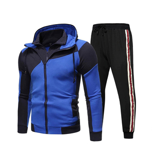 Conjuntos de Sudadera con capucha para hombre, sudaderas de dos piezas + pantalón de chándal, ropa cálida de Color sólido para otoño e invierno, chándal informal para hombre - Product Image 2