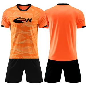 เครื่องแบบฟุตบอลชุดเล่นฟุตบอลผ้าโพลีเอสเตอร์แห้งเร็วเสื้อเจอร์ซีย์และกางเกงขาสั้นระบายอากาศได้ดี - Product Image 2