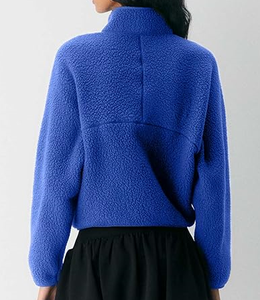 Vestes en polaire pour femmes, sweat-shirts oversize à fermeture éclair, vêtements d'hiver, manches longues, crop top en sherpa, tenues d'automne, mode - Product Image 2