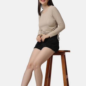 Camiseta Corta de Verano para Mujer, de Moda, de Manga Corta, Transpirable, de Secado Rápido, de Color Sólido - Product Image 6