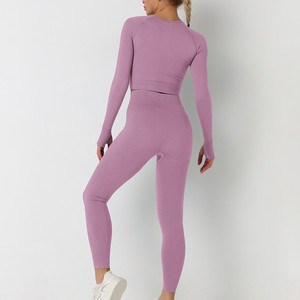 ชุดโยคะไร้รอยต่อสำหรับผู้หญิงชุดเล่นโยคะเล่นกีฬาแบบไร้ตะเข็บแห้งเร็วสำหรับผู้หญิงน้ำหนักเบาออกแบบได้ตามที่ต้องการทำจากวัสดุที่ดีที่สุด - Product Image 2